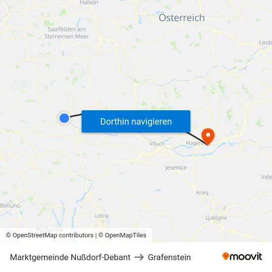 Marktgemeinde Nußdorf-Debant to Grafenstein map