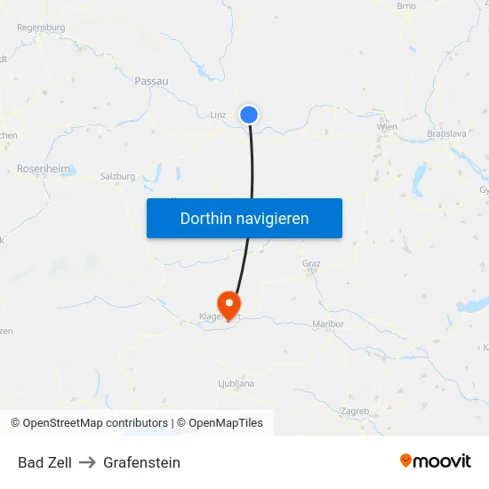 Bad Zell to Grafenstein map