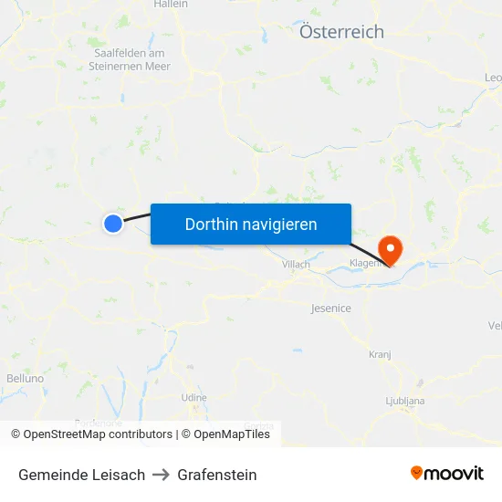 Gemeinde Leisach to Grafenstein map