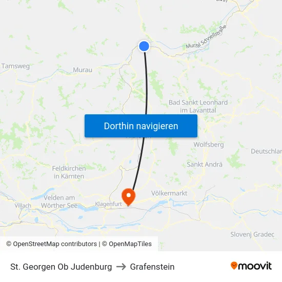 St. Georgen Ob Judenburg to Grafenstein map