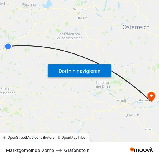 Marktgemeinde Vomp to Grafenstein map