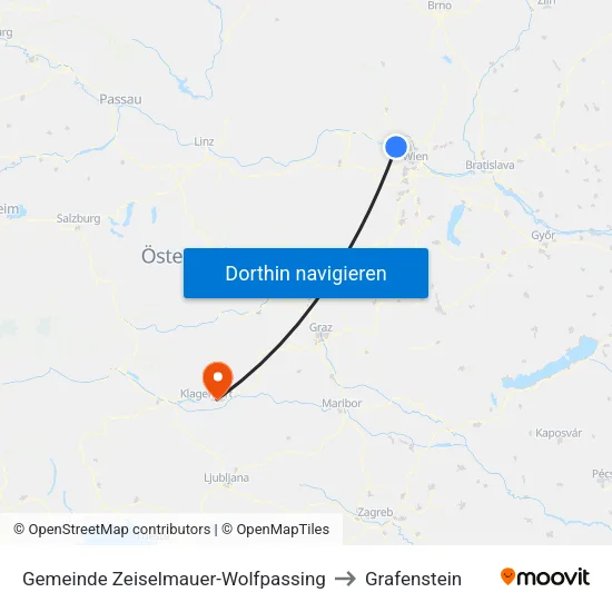 Gemeinde Zeiselmauer-Wolfpassing to Grafenstein map