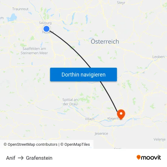 Anif to Grafenstein map