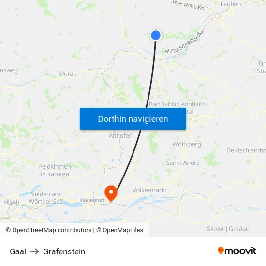 Gaal to Grafenstein map