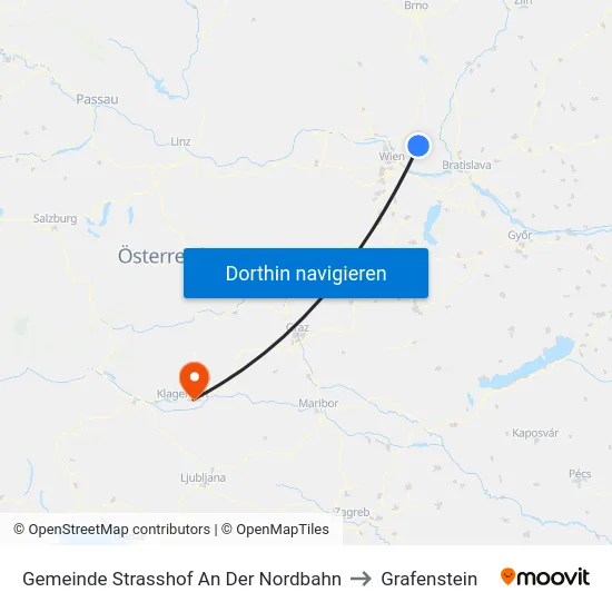 Gemeinde Strasshof An Der Nordbahn to Grafenstein map