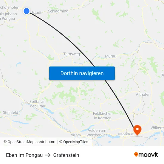 Eben Im Pongau to Grafenstein map