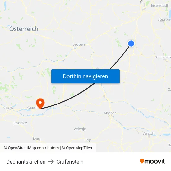 Dechantskirchen to Grafenstein map