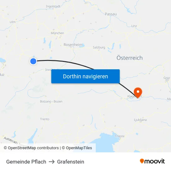 Gemeinde Pflach to Grafenstein map