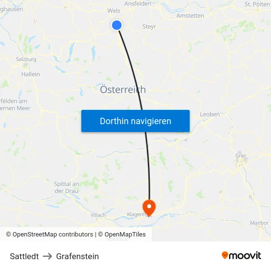 Sattledt to Grafenstein map