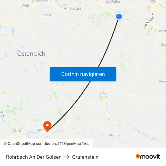Rohrbach An Der Gölsen to Grafenstein map