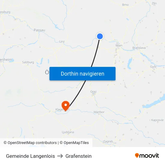Gemeinde Langenlois to Grafenstein map