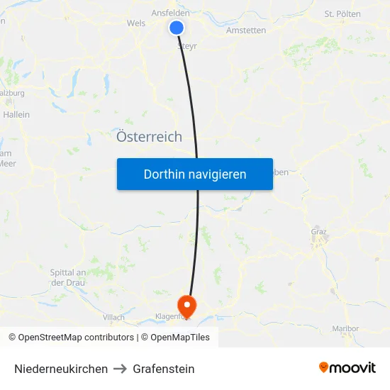 Niederneukirchen to Grafenstein map