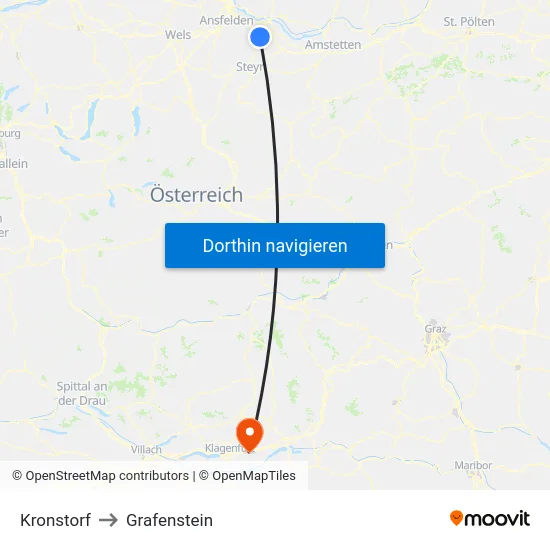 Kronstorf to Grafenstein map