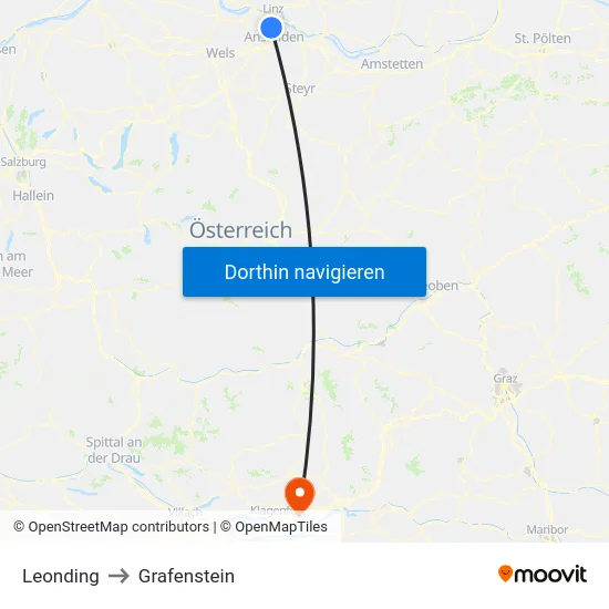 Leonding to Grafenstein map