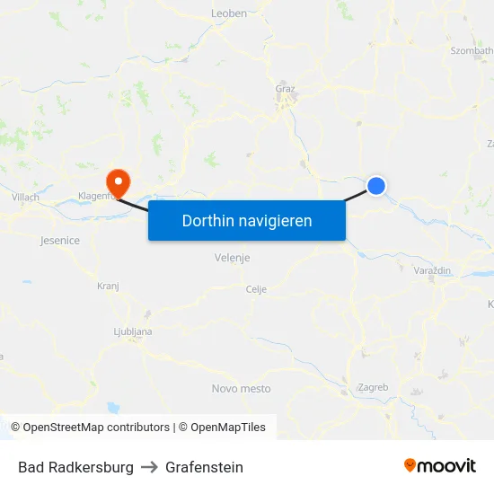 Bad Radkersburg to Grafenstein map