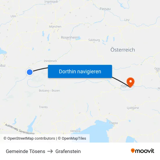 Gemeinde Tösens to Grafenstein map