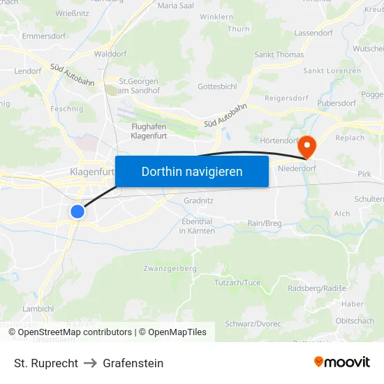St. Ruprecht to Grafenstein map