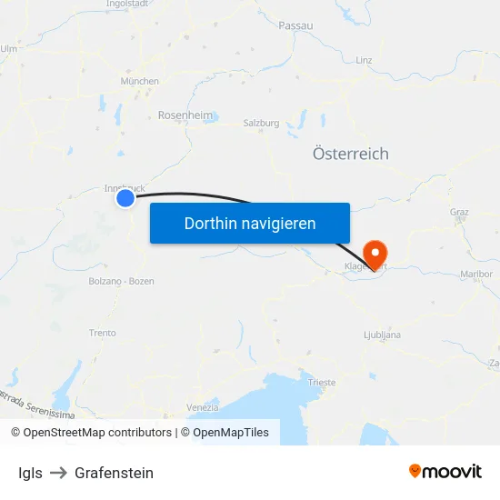 Igls to Grafenstein map