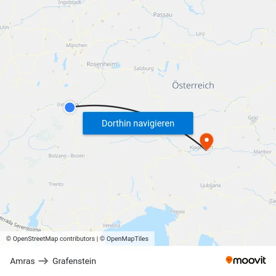 Amras to Grafenstein map