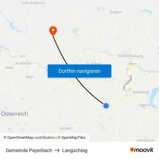 Gemeinde Payerbach to Langschlag map