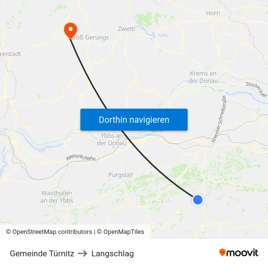 Gemeinde Türnitz to Langschlag map