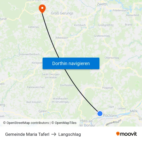 Gemeinde Maria Taferl to Langschlag map