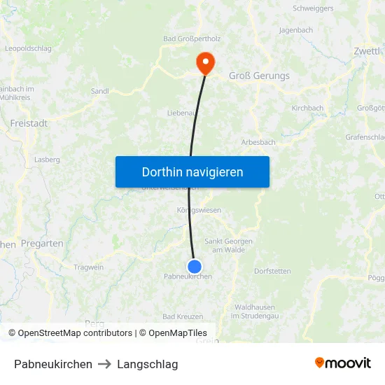 Pabneukirchen to Langschlag map