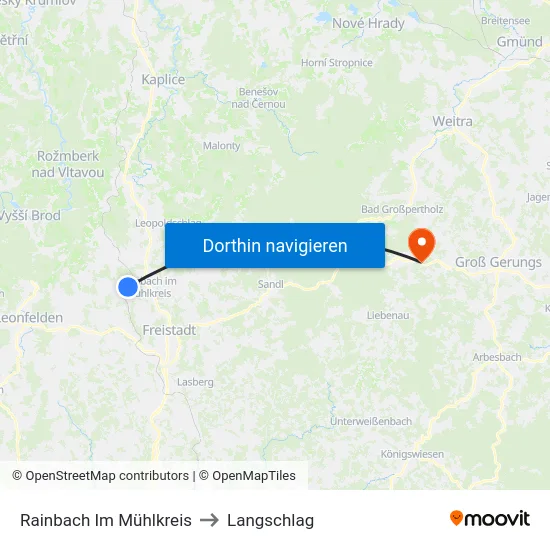 Rainbach Im Mühlkreis to Langschlag map