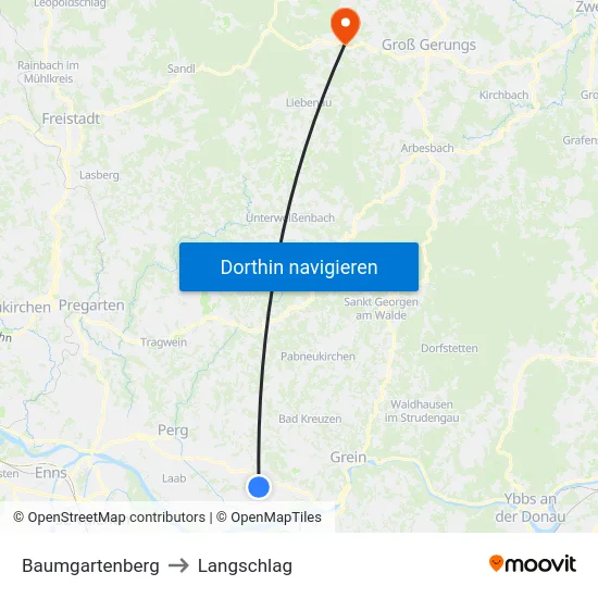 Baumgartenberg to Langschlag map