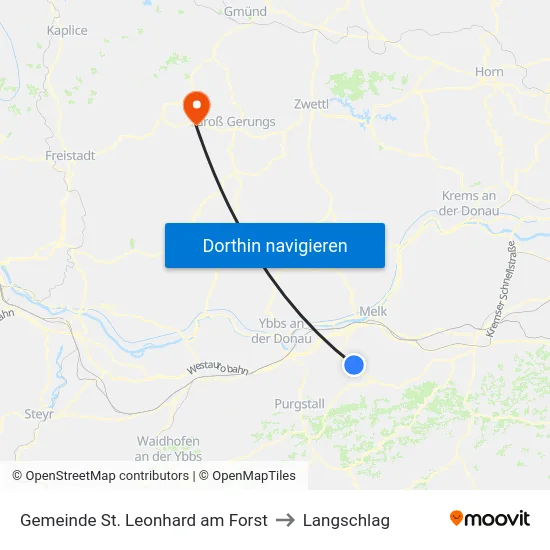 Gemeinde St. Leonhard am Forst to Langschlag map