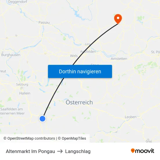 Altenmarkt Im Pongau to Langschlag map