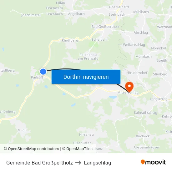 Gemeinde Bad Großpertholz to Langschlag map