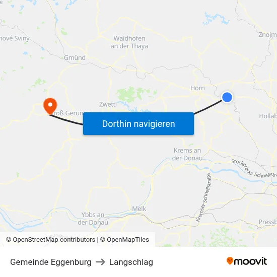 Gemeinde Eggenburg to Langschlag map