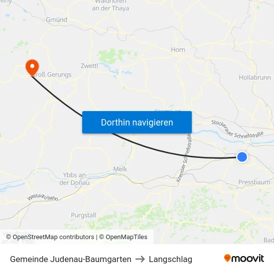 Gemeinde Judenau-Baumgarten to Langschlag map
