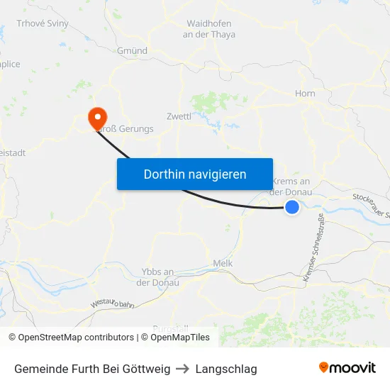 Gemeinde Furth Bei Göttweig to Langschlag map