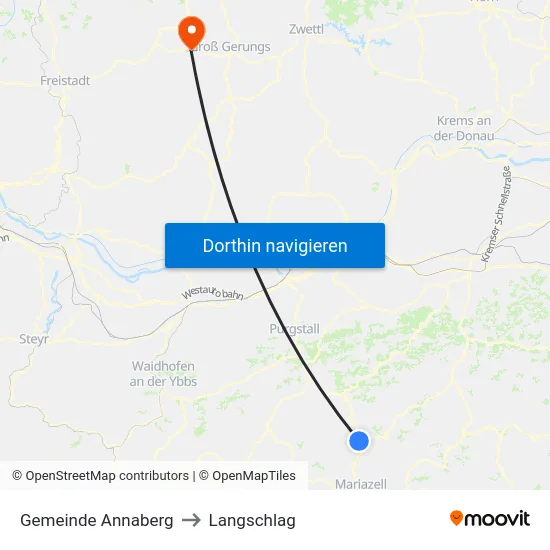 Gemeinde Annaberg to Langschlag map