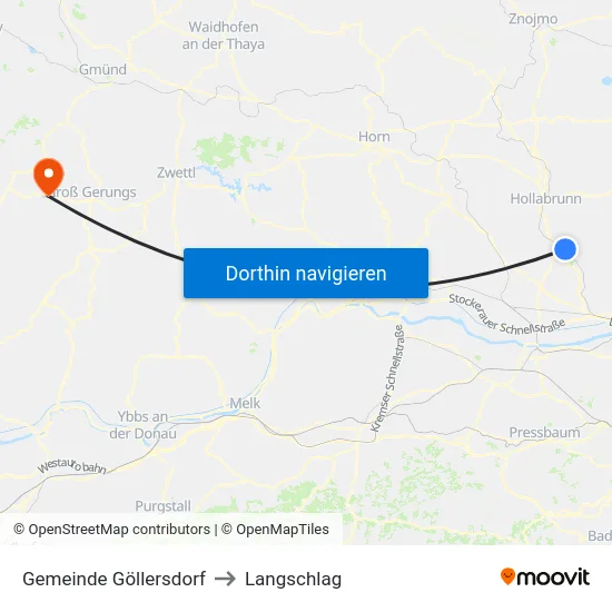 Gemeinde Göllersdorf to Langschlag map