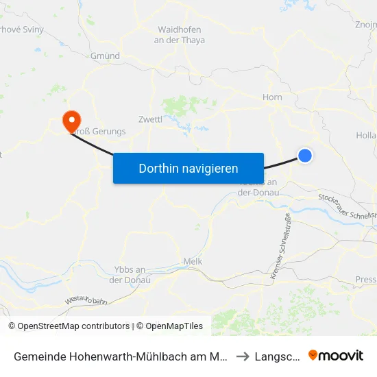 Gemeinde Hohenwarth-Mühlbach am Manhartsberg to Langschlag map