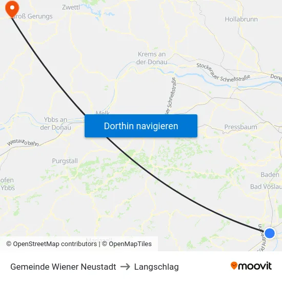 Gemeinde Wiener Neustadt to Langschlag map