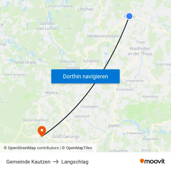 Gemeinde Kautzen to Langschlag map
