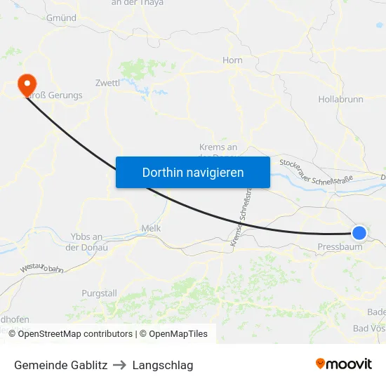 Gemeinde Gablitz to Langschlag map