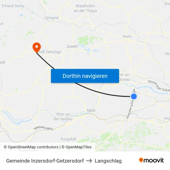 Gemeinde Inzersdorf-Getzersdorf to Langschlag map