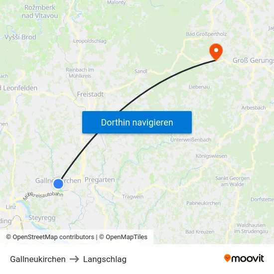 Gallneukirchen to Langschlag map