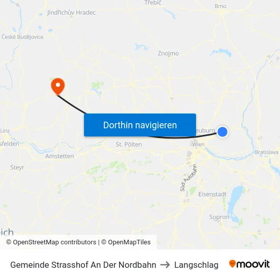 Gemeinde Strasshof An Der Nordbahn to Langschlag map