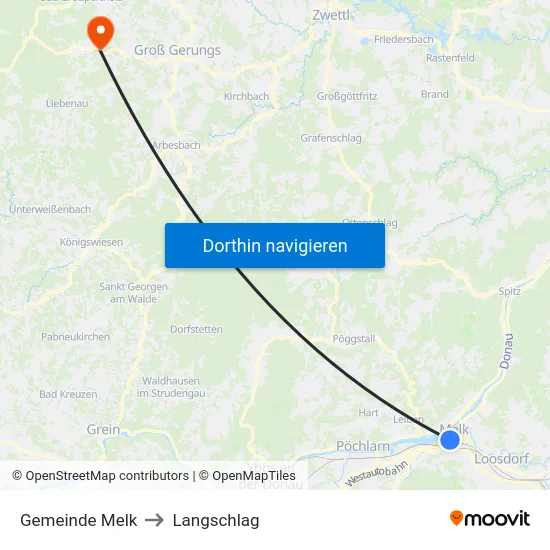Gemeinde Melk to Langschlag map
