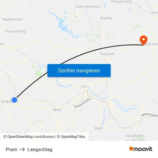 Pram to Langschlag map