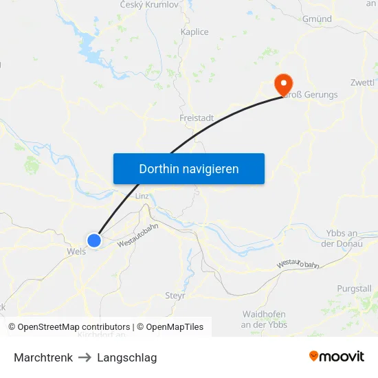 Marchtrenk to Langschlag map