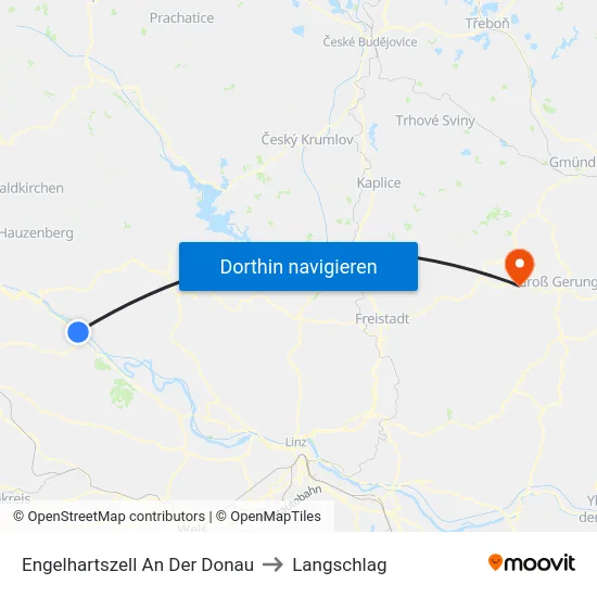 Engelhartszell An Der Donau to Langschlag map