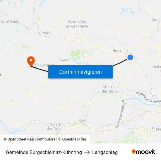 Gemeinde Burgschleinitz-Kühnring to Langschlag map