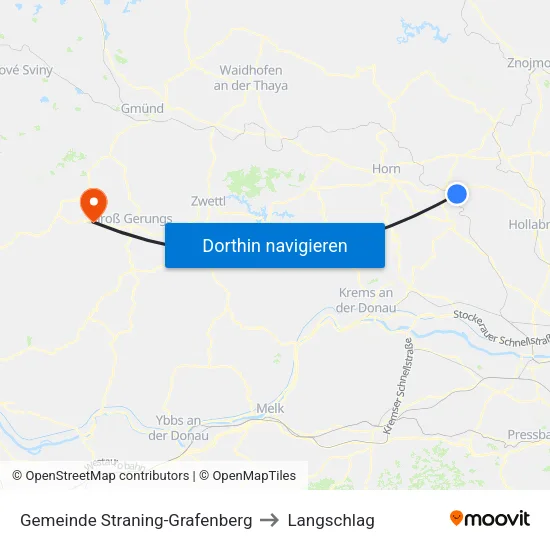 Gemeinde Straning-Grafenberg to Langschlag map
